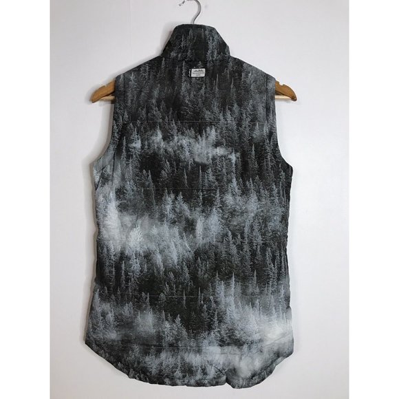 Kavu Women's Small Briar Jacket Vest Gray Forrest Trees Graphic *Flawed* - Picture 8 of 10